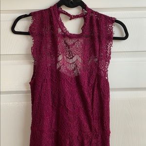 NEVER WORN W/ TAGS Free People Burgundy Lace Dress